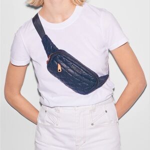 MZ Wallace Metro Belt Bag Navy, Dawn Rec, like new condition